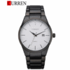 CURREN 8106 Men's Black Stainless Steel Watch White Dial