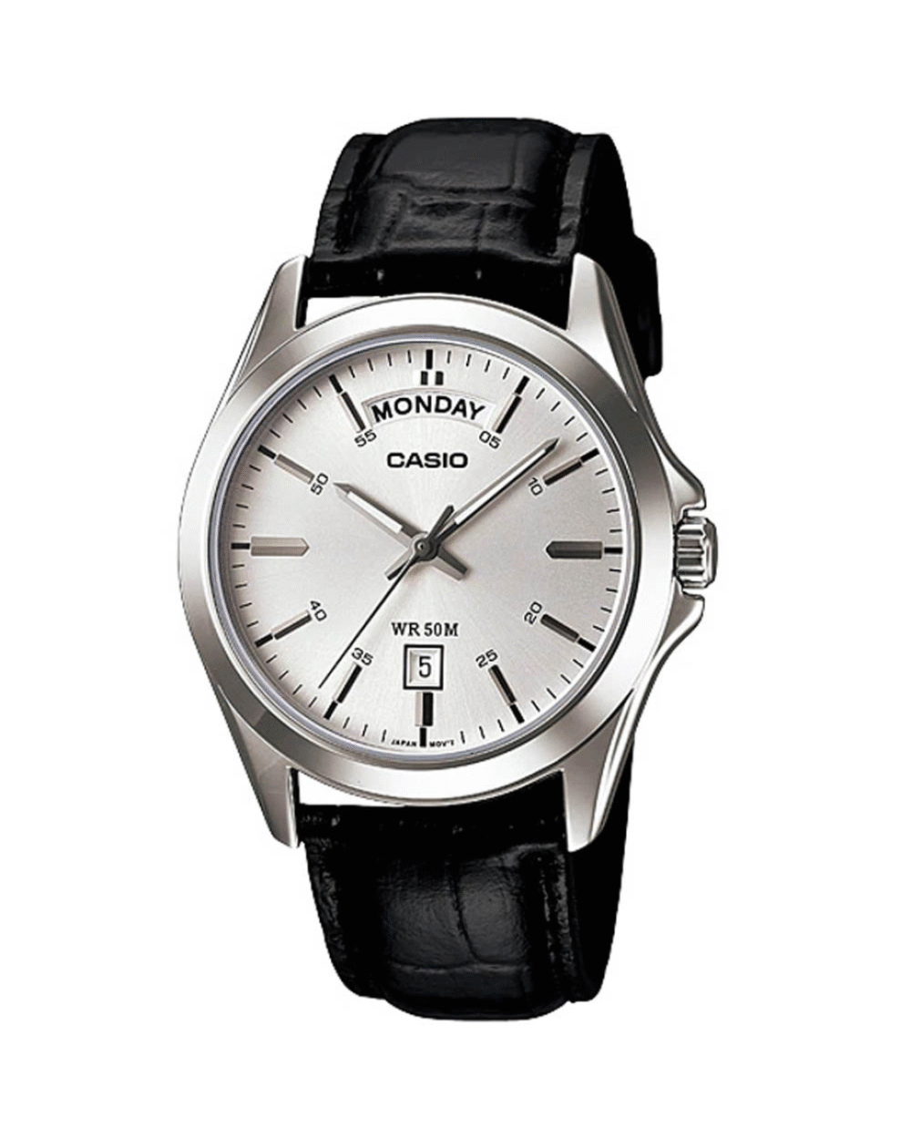 Casio MTP-1370L-7A Men’s Classic Leather Watch Silver Dial & Black Strap