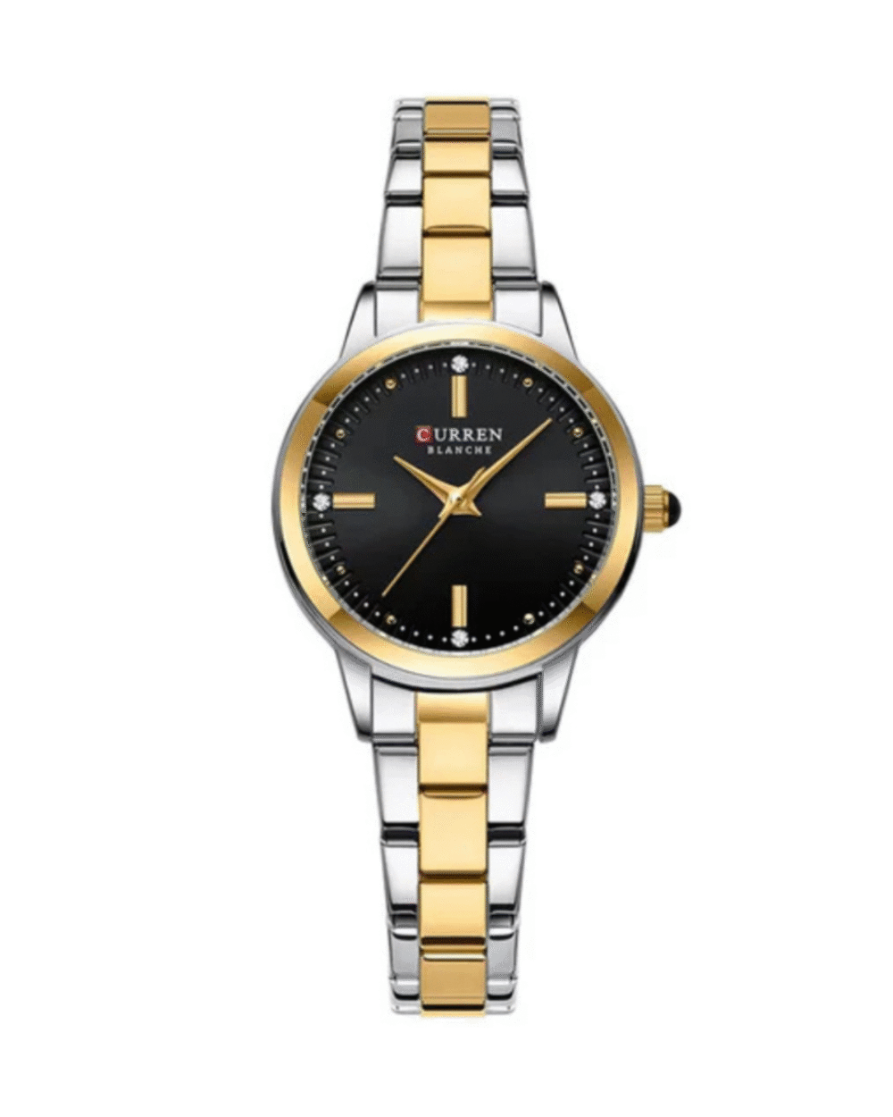 CURREN C9094 Women’s Two-Tone Wrist Watch Elegant Black Dial