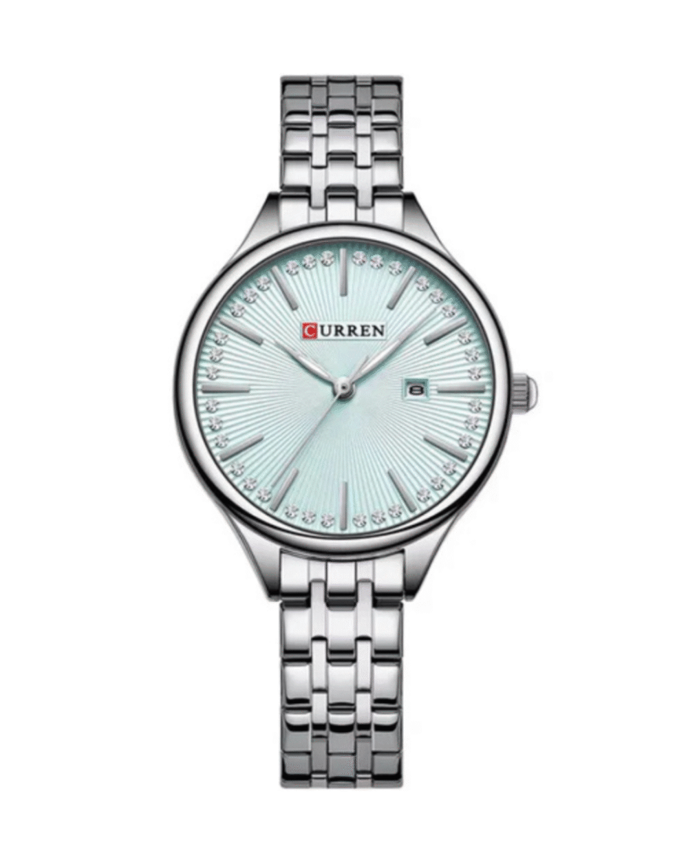 CURREN C9099 Women's Silver Stainless Steel Watch Light Blue Dial