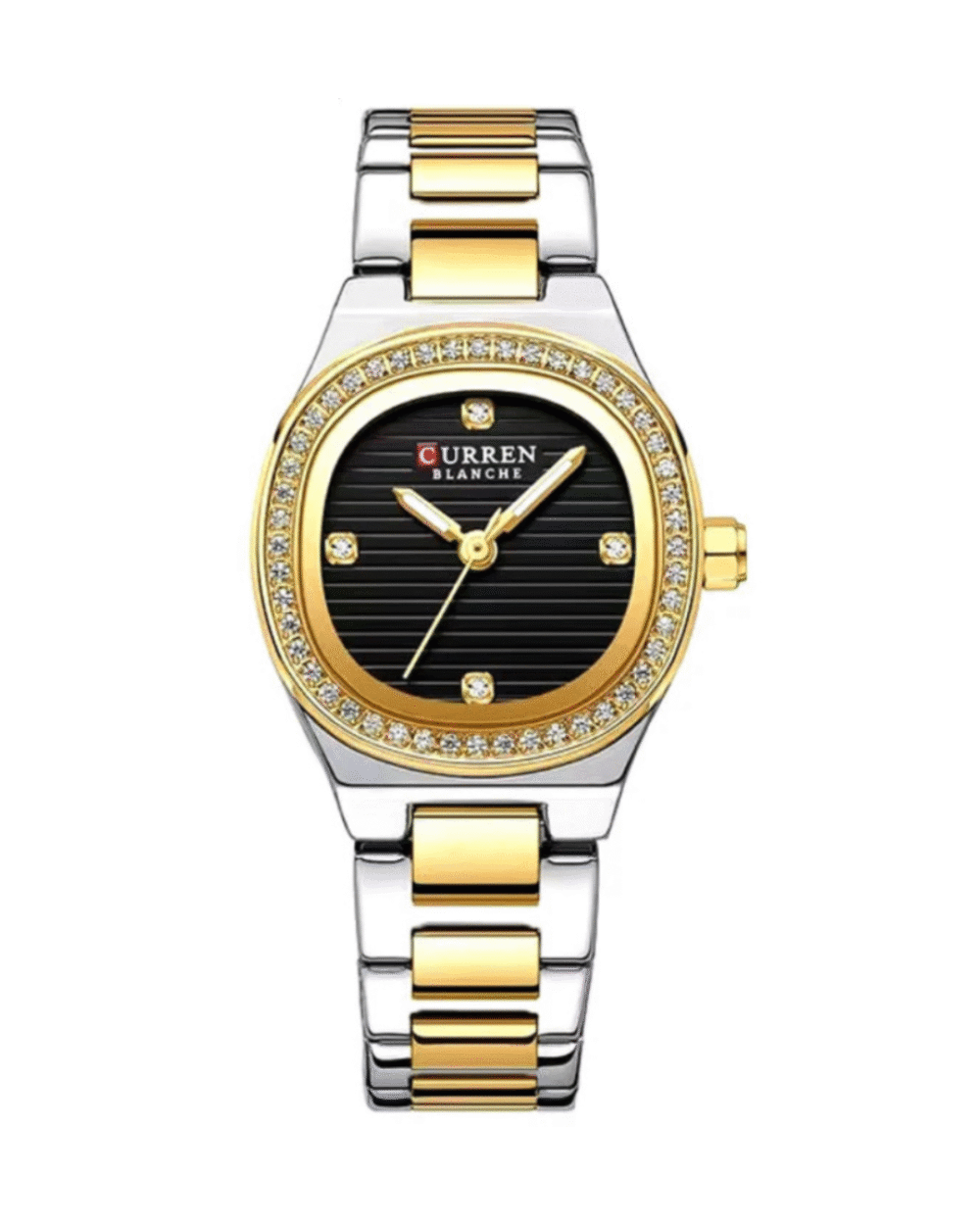 CURREN C9101 Women's Two-Tone Stainless Steel Watch Black Dial