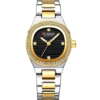 CURREN C9101 Women's Two-Tone Stainless Steel Watch Black Dial