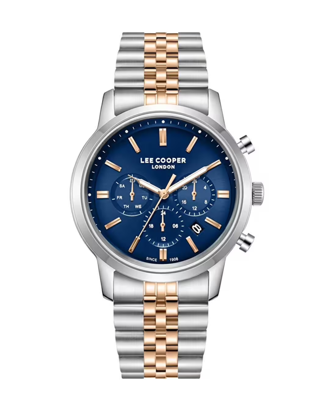 Lee Cooper LC08187.590 Men's Multifunction Silver & Rose Gold