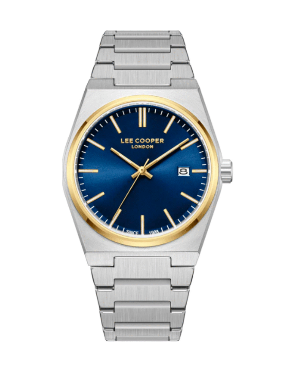 Lee Cooper LC08196.290 Men’s Blue Dial Silver Metal Date Watch
