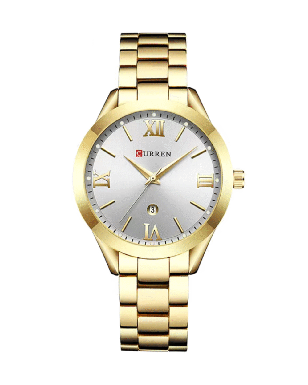 CURREN C9007 Women's Stainless Steel Watch with Full Calendar
