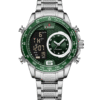 NaviForce NF9199 LCD Display Two Tone Chain Men's Stylish Watch