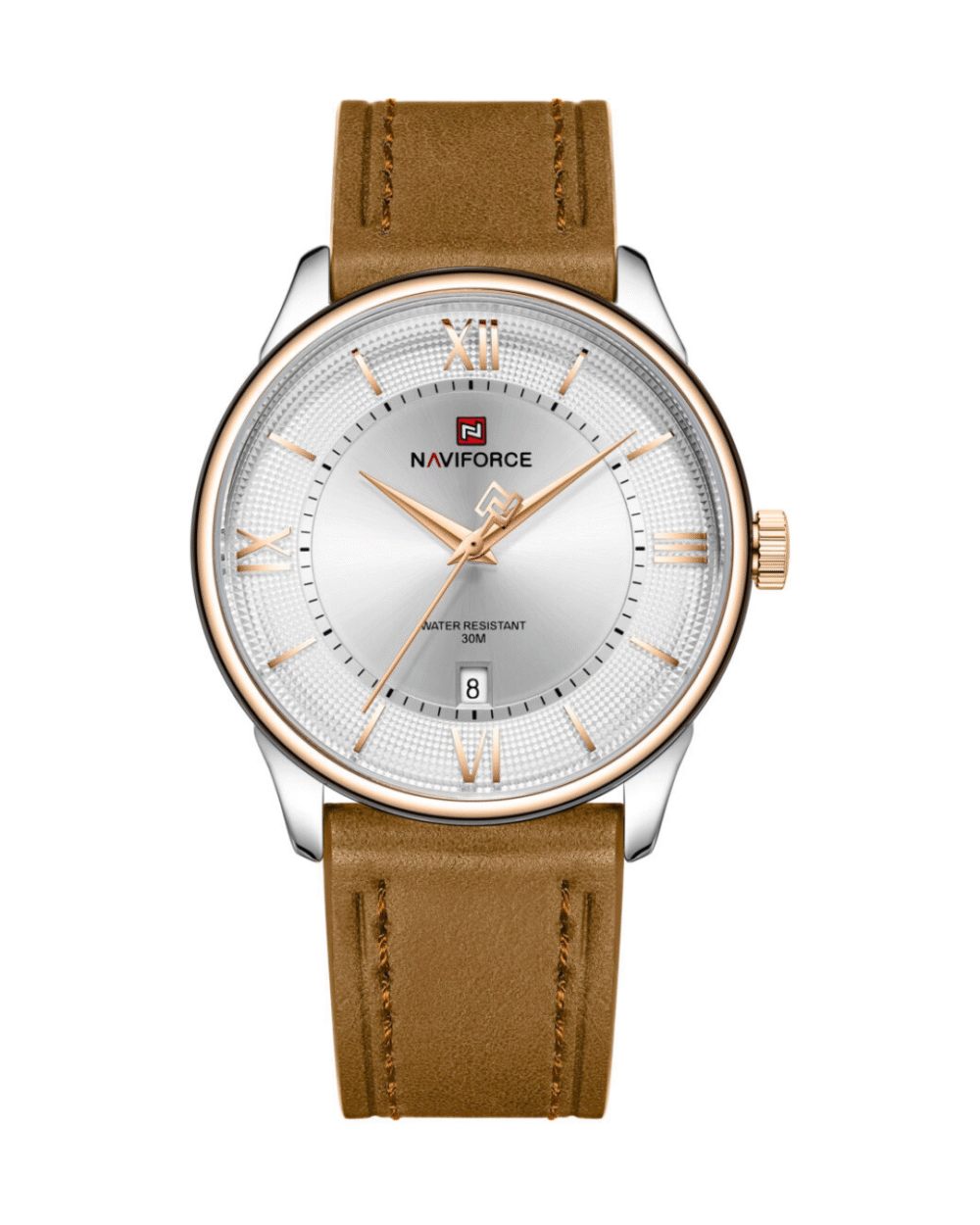 Naviforce NF9272 Men’s Leather Strap Quartz Watch